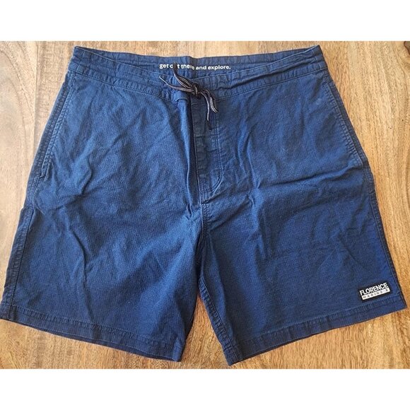 Florence Marine X Shorts Mens 32 Navy Blue Drawstring Ripstop Pocket Athletic - Picture 1 of 11